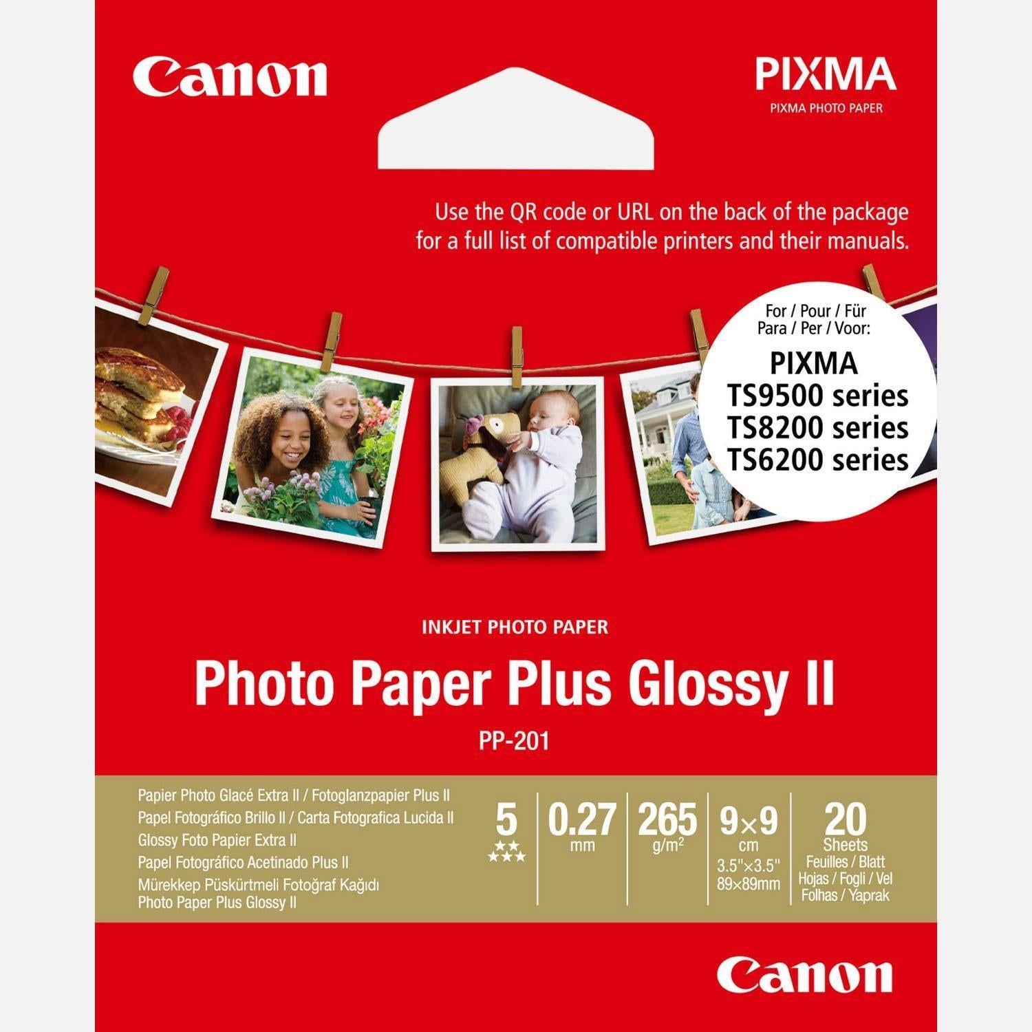 Canon PHOTO PAPER PLUS (PP-201) 3,5x3,5 inch 20 Sheets