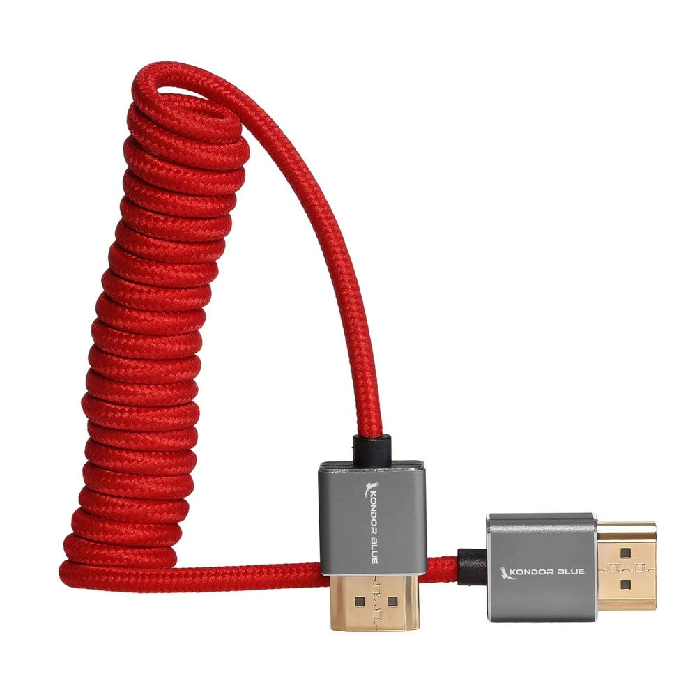 Kondor Blue Full HDMI Cable for On-Camera Monitors 12in-24in Braided Coiled (red)