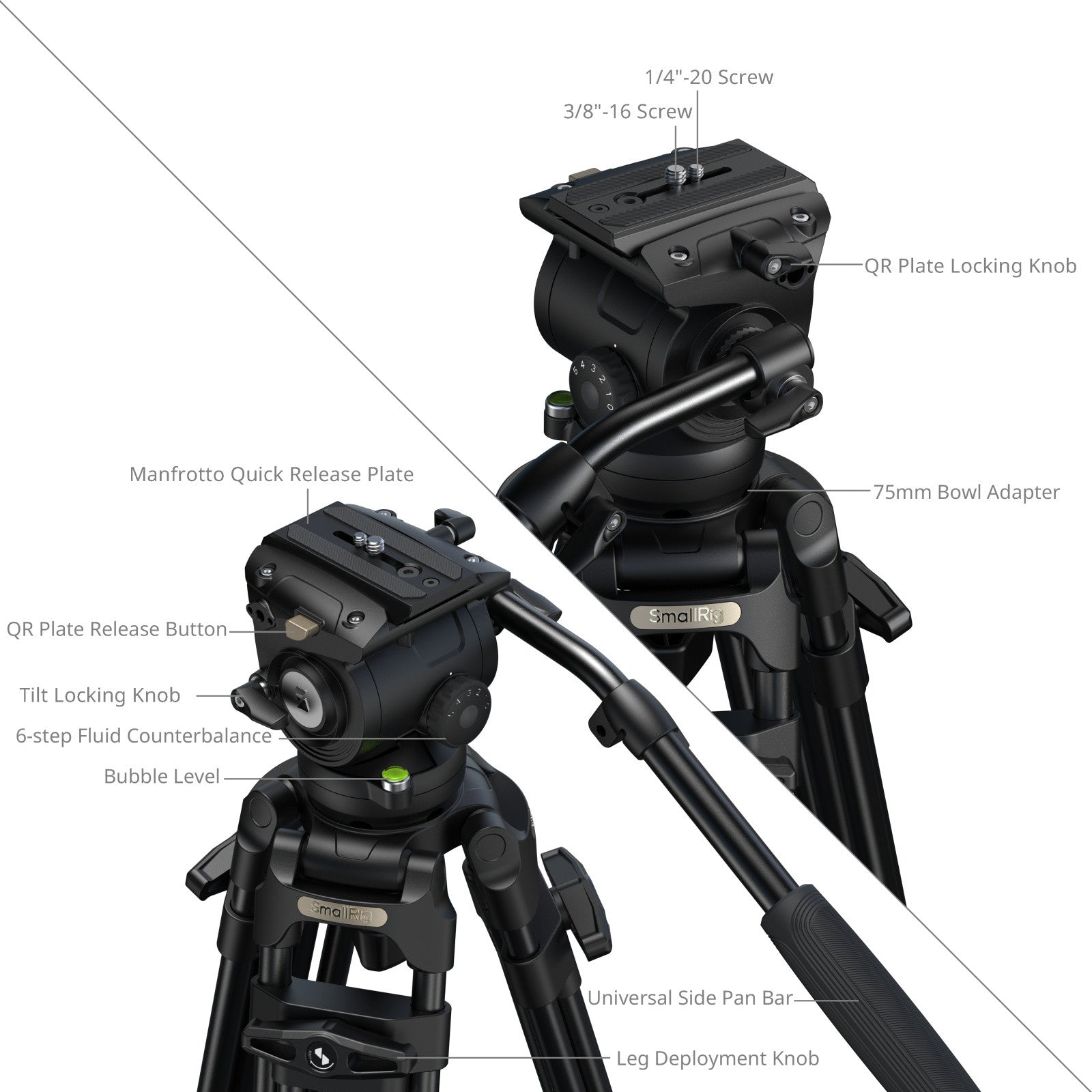 SmallRig FSD16 FreeSpeed Heavy-Duty Aluminum Alloy Tripod 5579