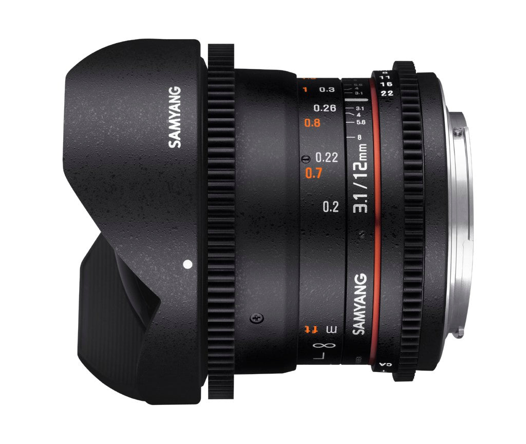 Обектив Samyang 12mm T3.1 VDSLR ED AS NCS Fish-Eye за Canon EOS
