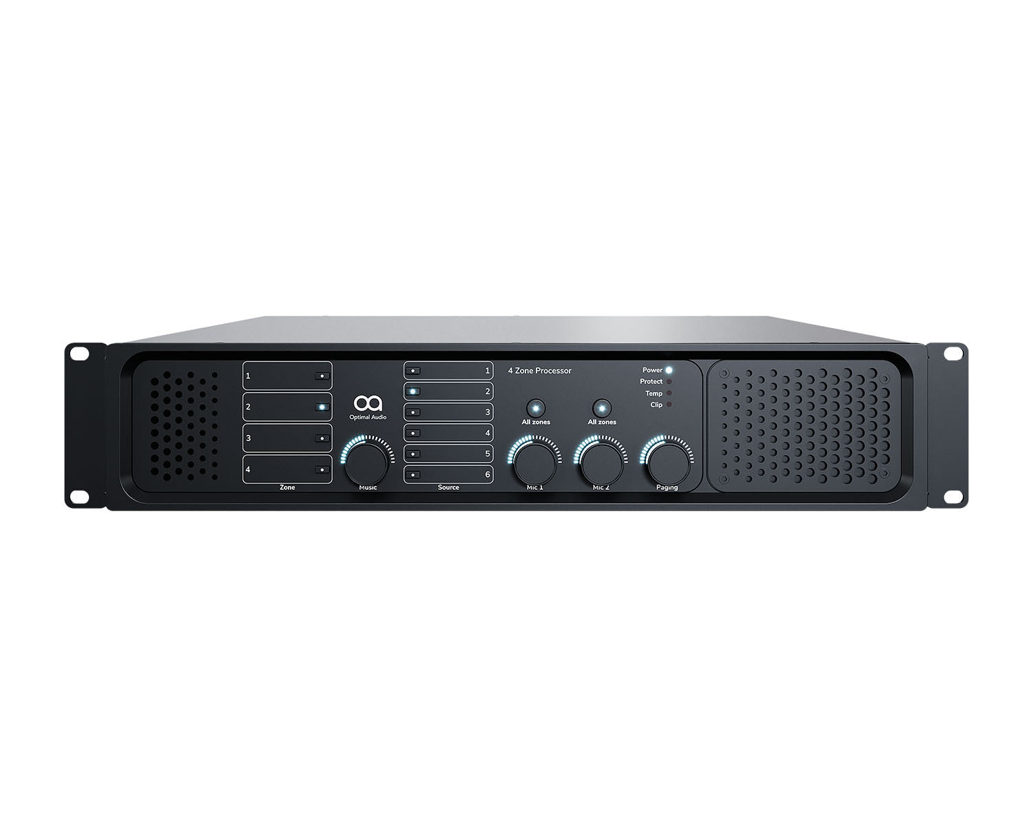Зонов контролер с усилване Optimal Audio ZONE4P с DSP - 4x100W (4Ω и 8Ω) 2x200W (8Ω)