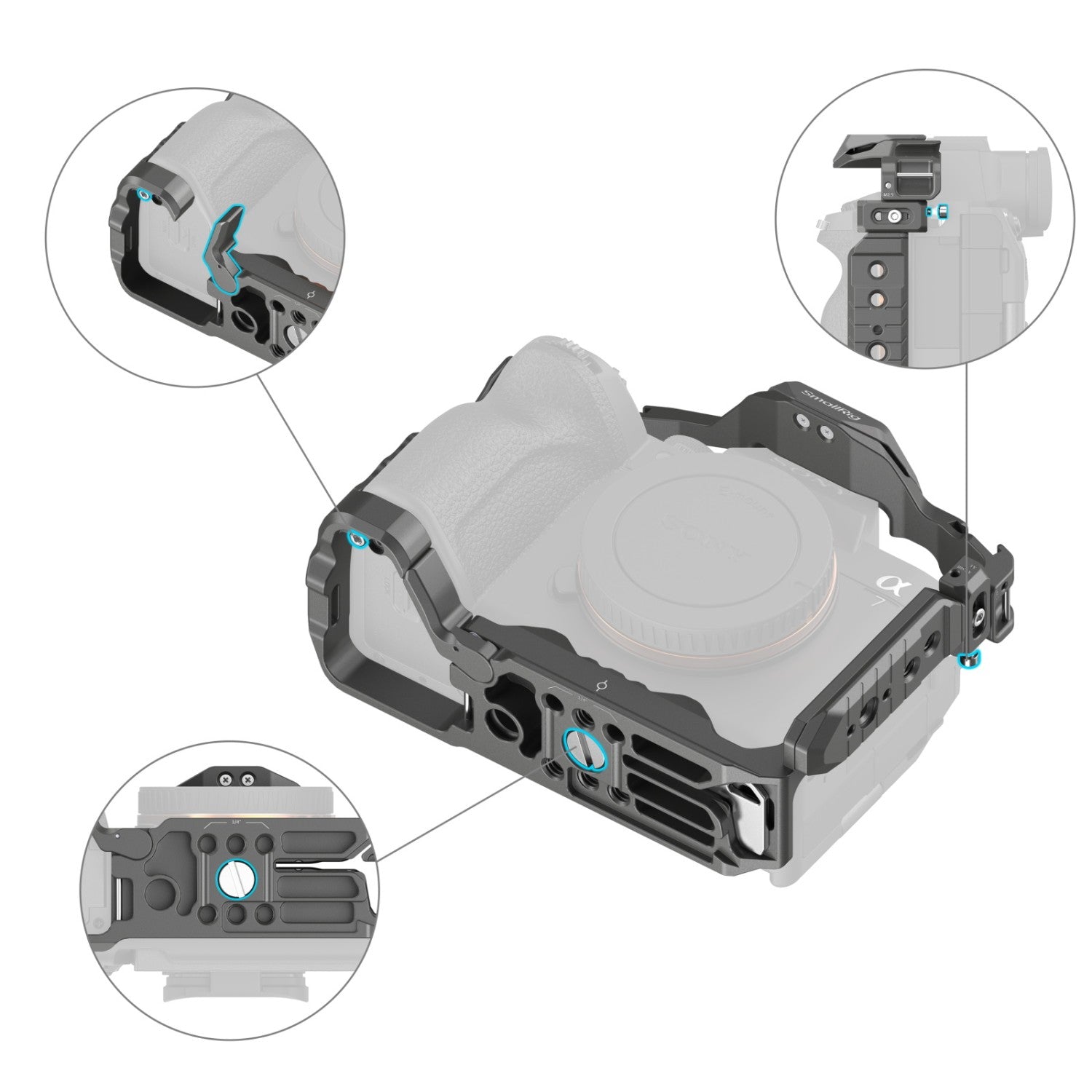 Клетка за бързо освобождаване SmallRig HawkLock за Sony Alpha 7R V / Alpha 7 IV / Alpha 7S III / Alpha 1 / Alpha 7R IV